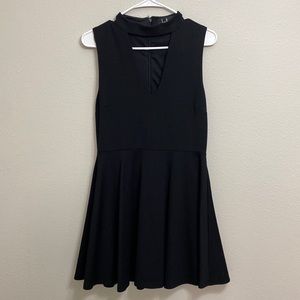 Lulu’s Black High-Neck w/ Cut Out  Formal Skater Dress